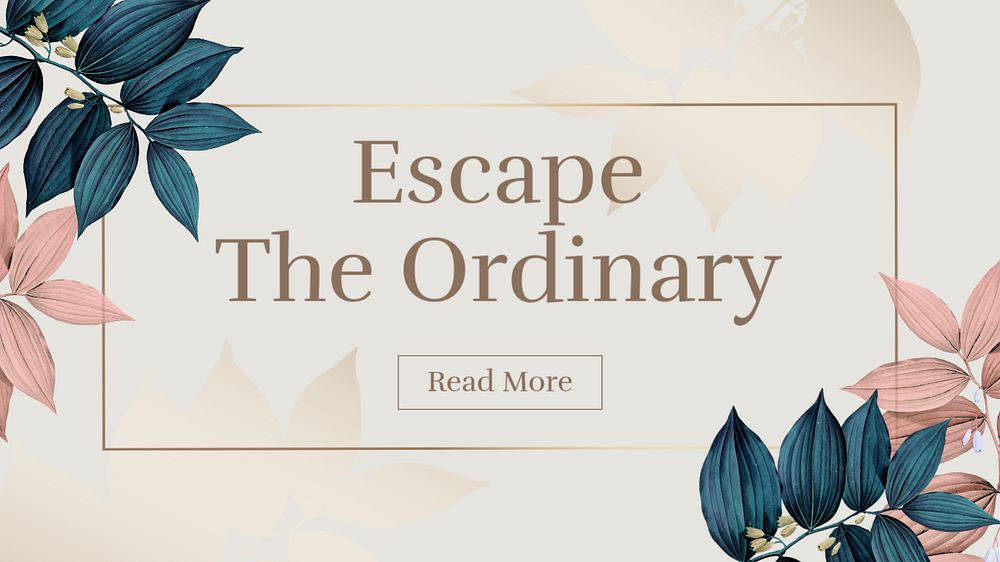 Botanical blog banner template, small business, editable text