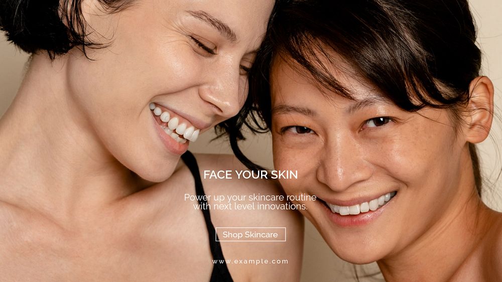Natural beauty YouTube thumbnail template, skincare business ad