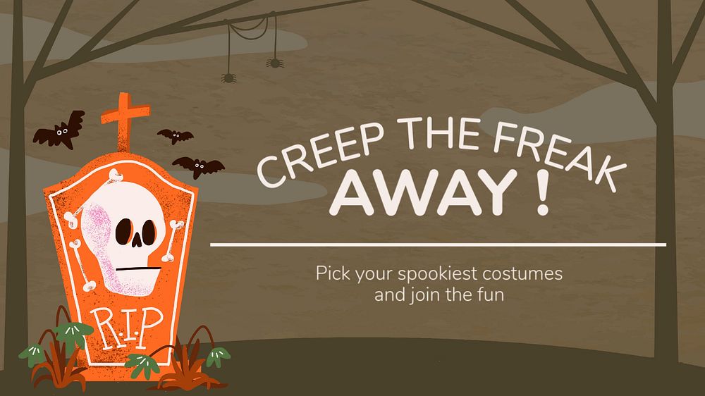 Halloween party presentation template, cute design