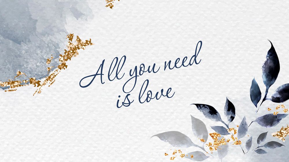 Love quote blog banner template, watercolor aesthetic, editable text