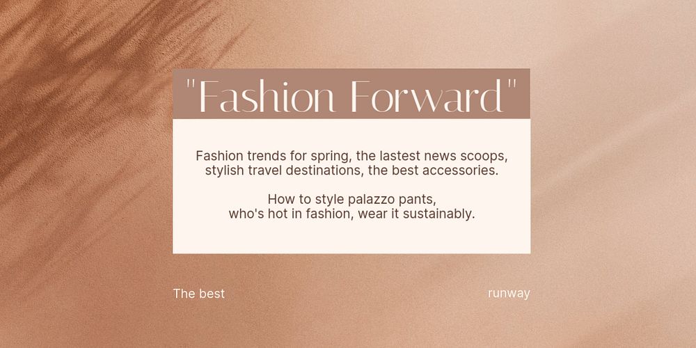 Fashion forward Twitter post template, shadow aesthetic