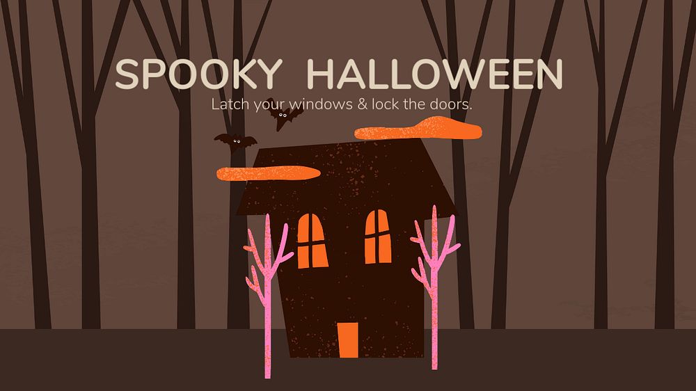 Spooky Halloween presentation template, cute design