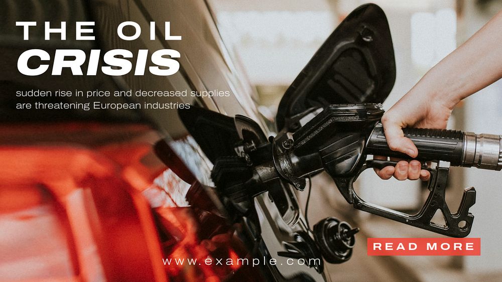 Oil crisis Facebook cover template, upstream industry