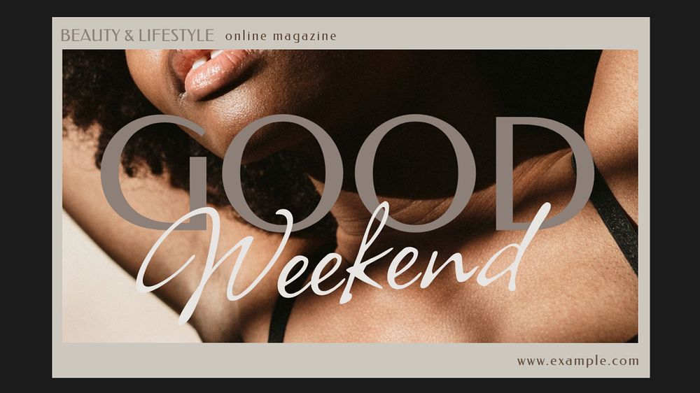 Beauty, lifestyle YouTube thumbnail template, online magazine ad