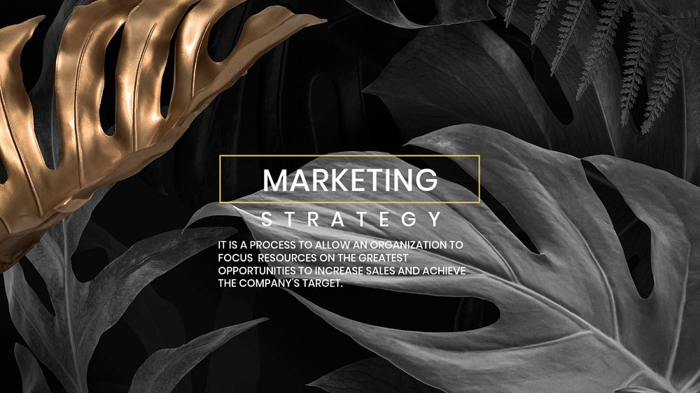 Marketing strategy Google Slide template, botanical design