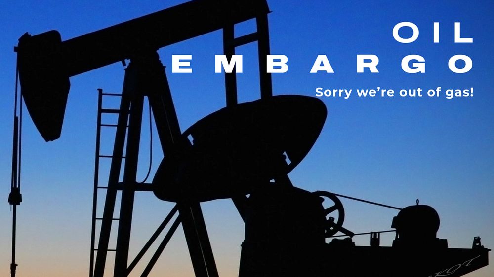 Oil embargo Google Slide template, upstream industry