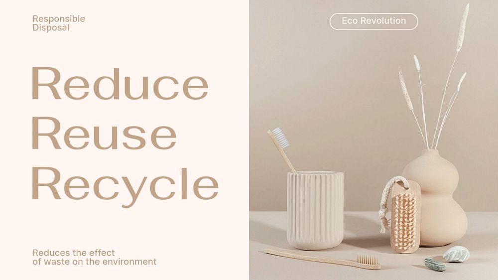 Sustainable business PowerPoint editable template, recycle campaign