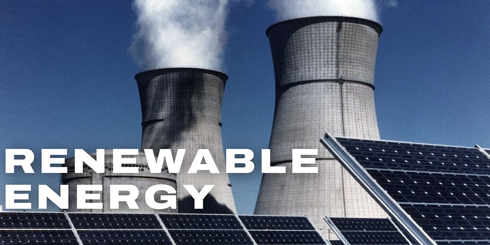 Renewable energy Twitter post template, industry design