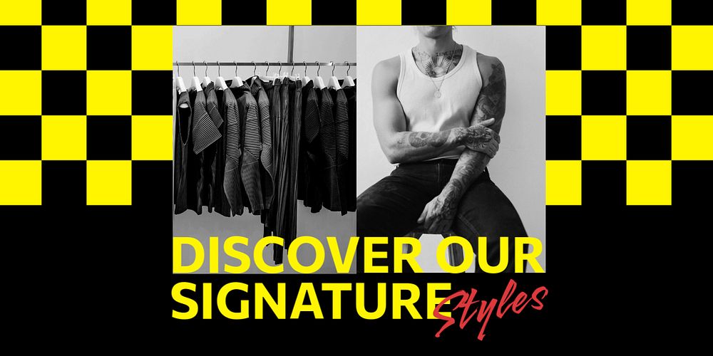 Men's fashion Twitter ad template, editable design