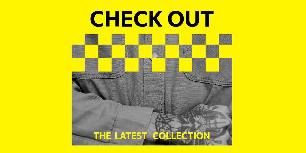 Male fashion Twitter ad template, yellow editable design