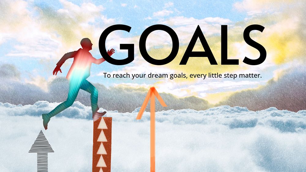 Business goals presentation editable template, aesthetic sky remix