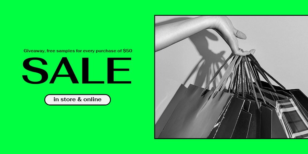 Shopping promotion Twitter ad template, editable design
