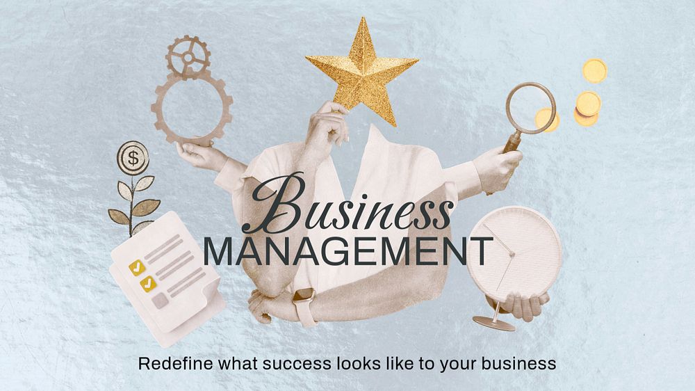 Business management YouTube thumbnail template, creative remix