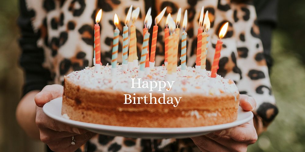 Happy birthday Twitter post template, editable text