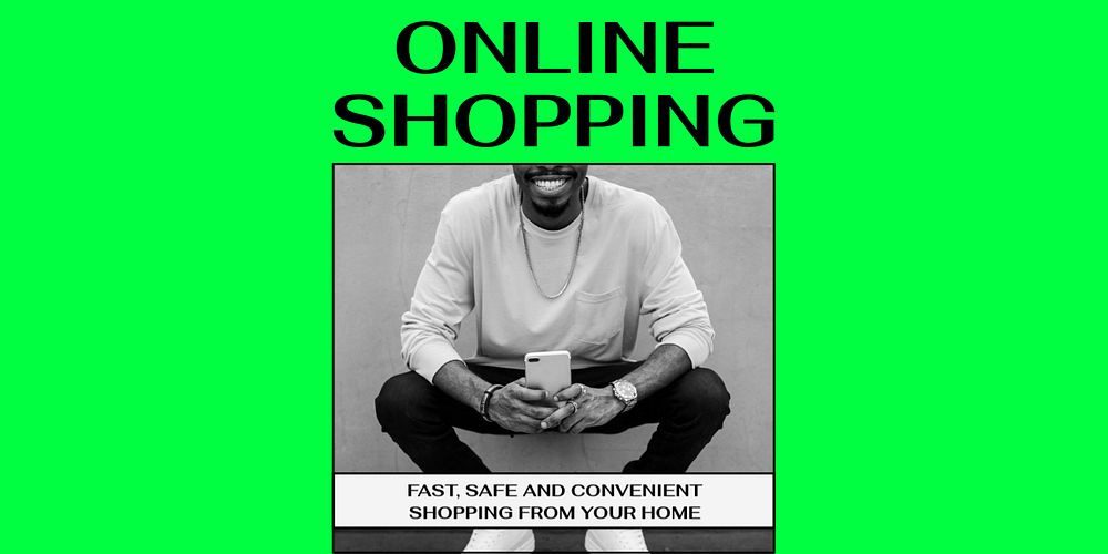 Online shopping Twitter ad template, editable design