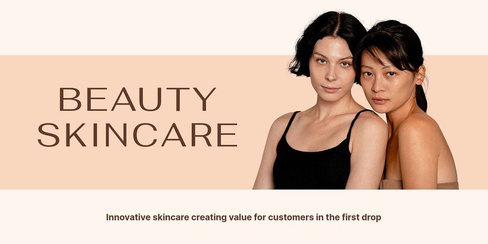 Beauty, skincare Twitter post template, business ad
