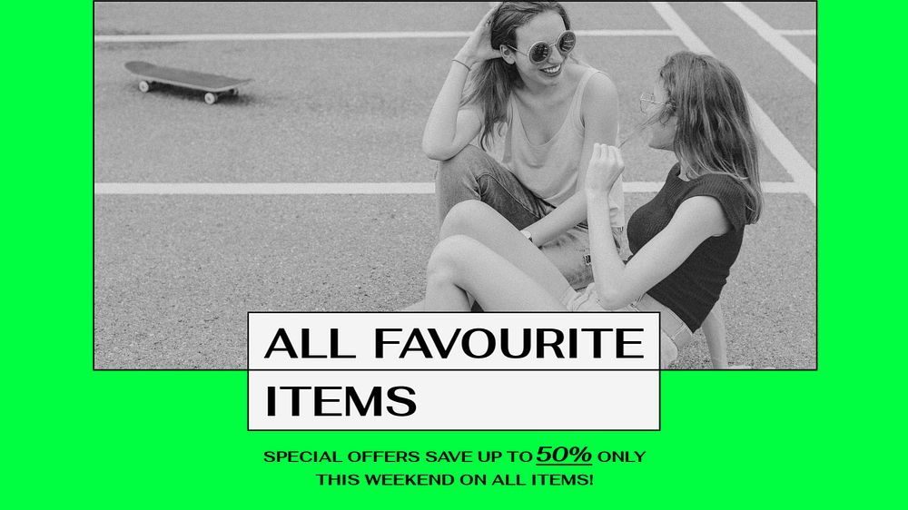 Fashion promotion Facebook cover template, editable design