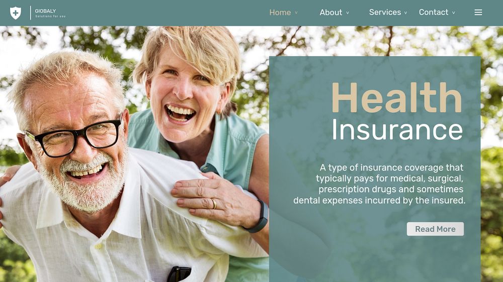 Health insurance PowerPoint presentation template, elderly people design