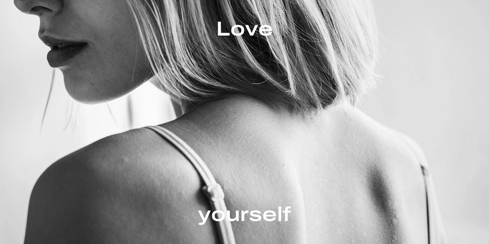 Love yourself Twitter post template, editable text
