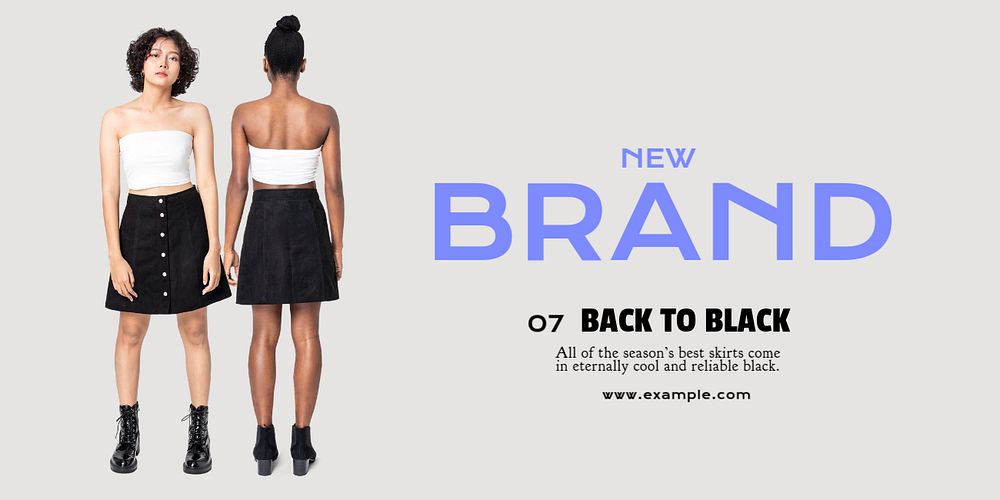 Female brand Twitter post template, editable design