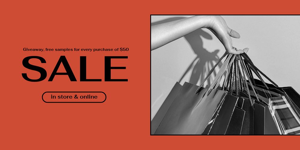 Shopping sale Twitter post template, editable design