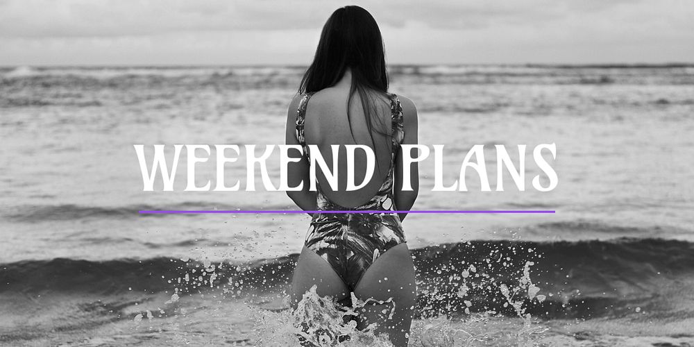 Beach travel Twitter ad template, monochrome editable design