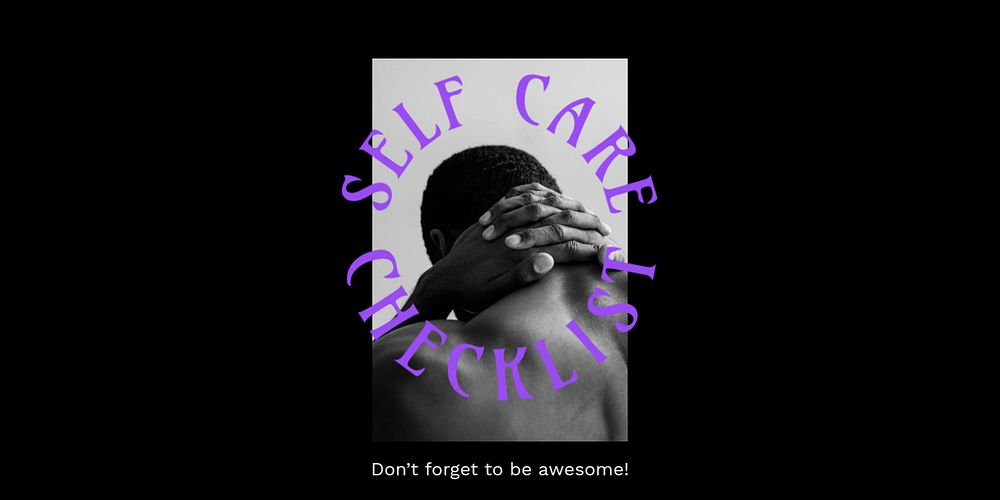 Self care Twitter ad template, editable design