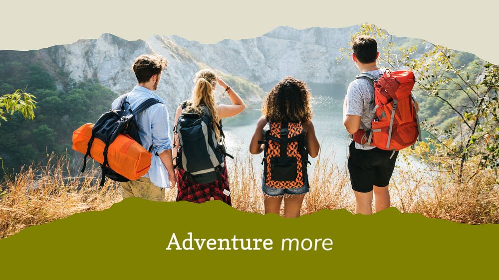 Backpacker aesthetic blog banner template, travel ad