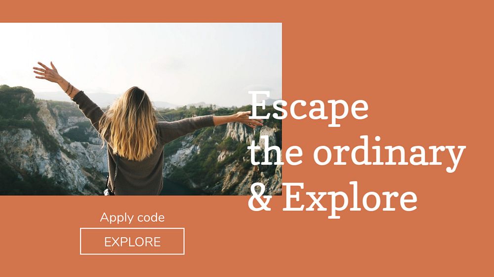 Escape ordinary blog banner template, travel ad