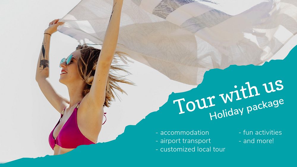 Summer aesthetic blog banner template, travel ad