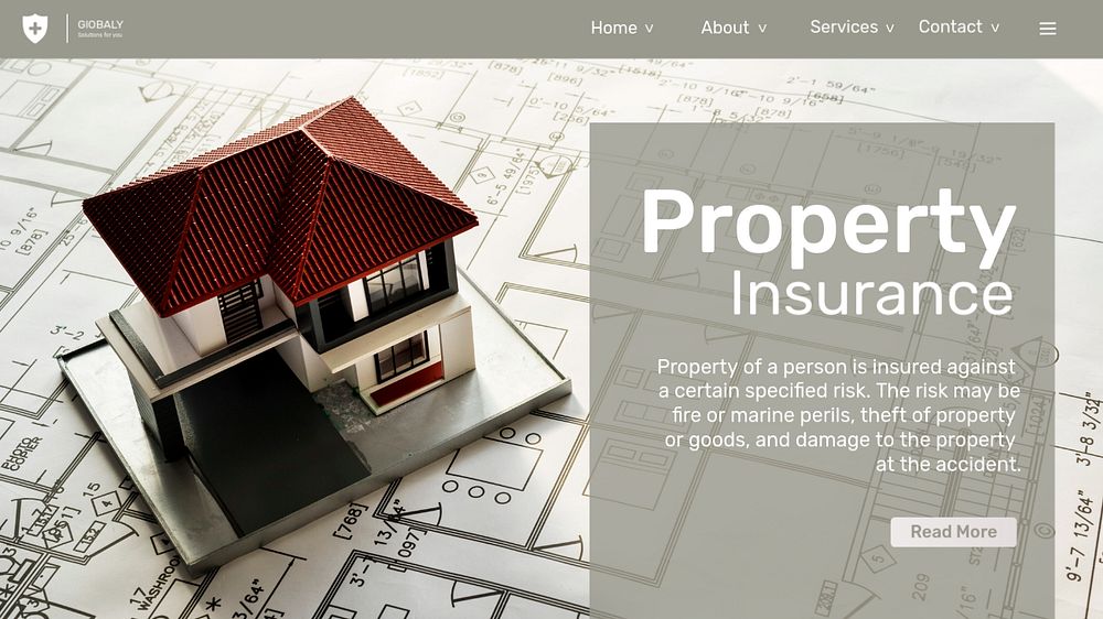 Property insurance PowerPoint presentation template, mortgage plan
