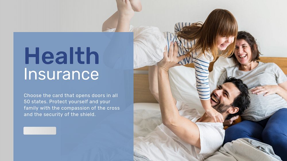 Health insurance PowerPoint presentation template, family design
