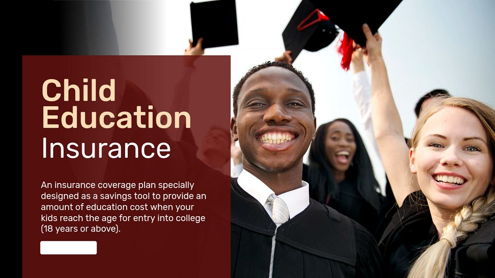 Education insurance PowerPoint presentation template, diversity design