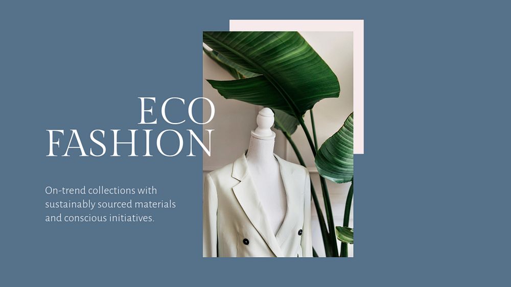 Eco fashion presentation editable template, sustainable clothing brand