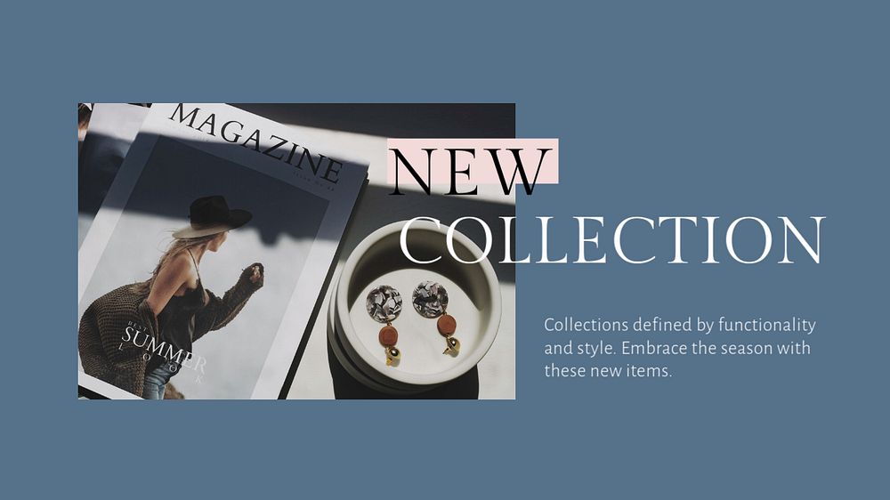 Fashion, new collection presentation template, business ad