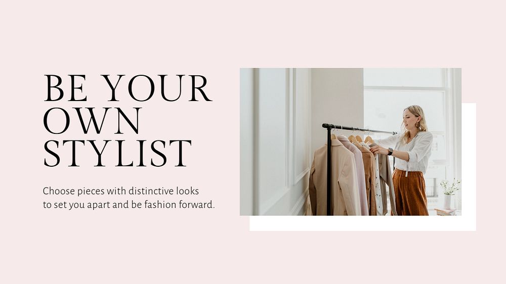 Fashion stylist PowerPoint editable template, clothing brand