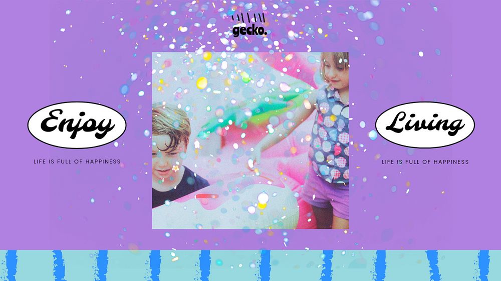 Enjoy living blog banner template, kidcore design