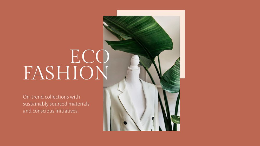 Eco fashion PowerPoint editable template, sustainable clothing brand