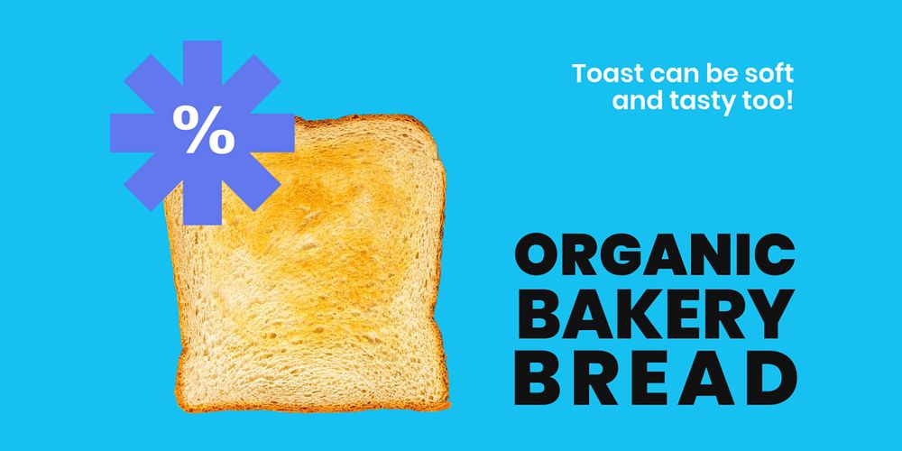 Toast breakfast Twitter post template, bakery advertisement