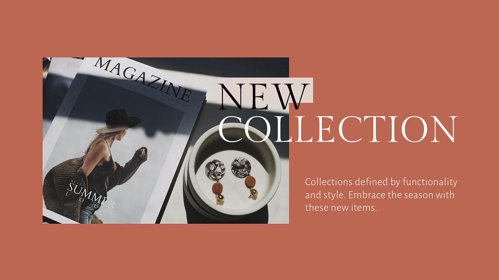 New collection YouTube thumbnail template, fashion branding ad