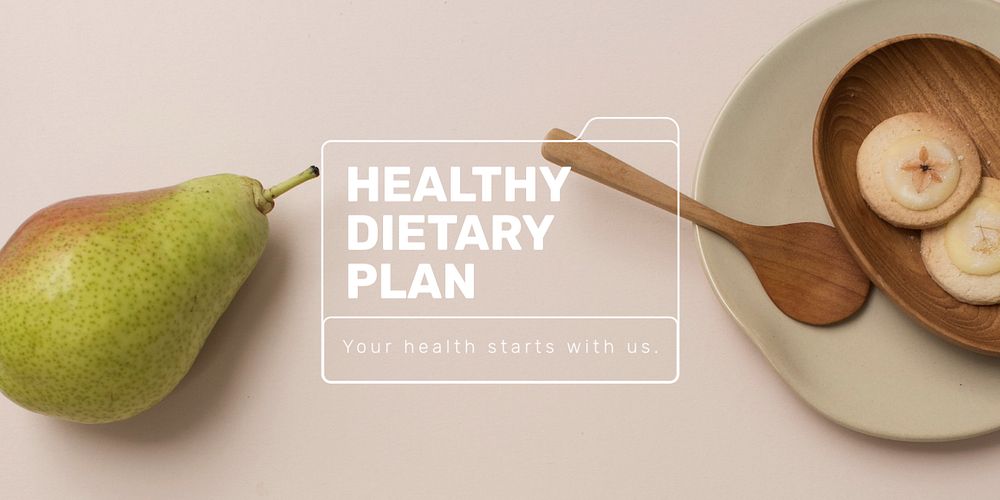 Diet plan Twitter ad template, editable design