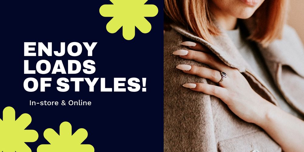 Fashion memphis Twitter post template, shopping ad