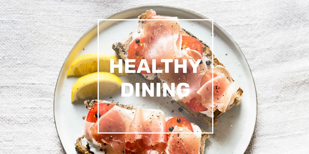 Healthy dining Twitter ad template, editable design