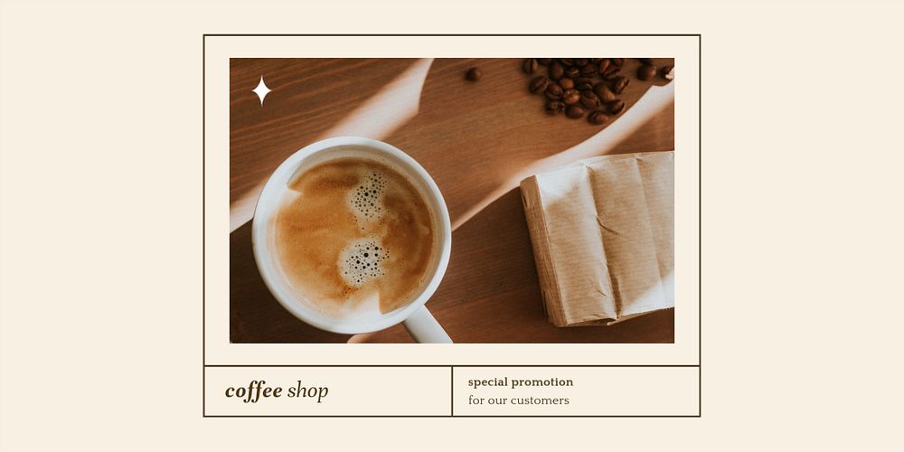 Coffee shop Twitter post template, customizable design