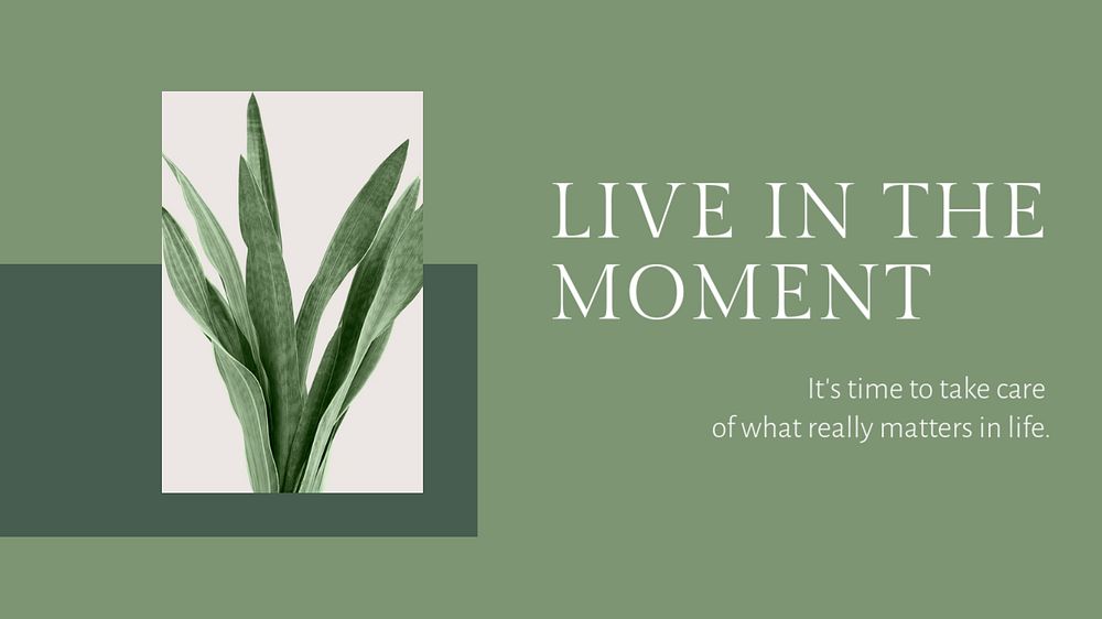 Life quote presentation editable template, botanical design