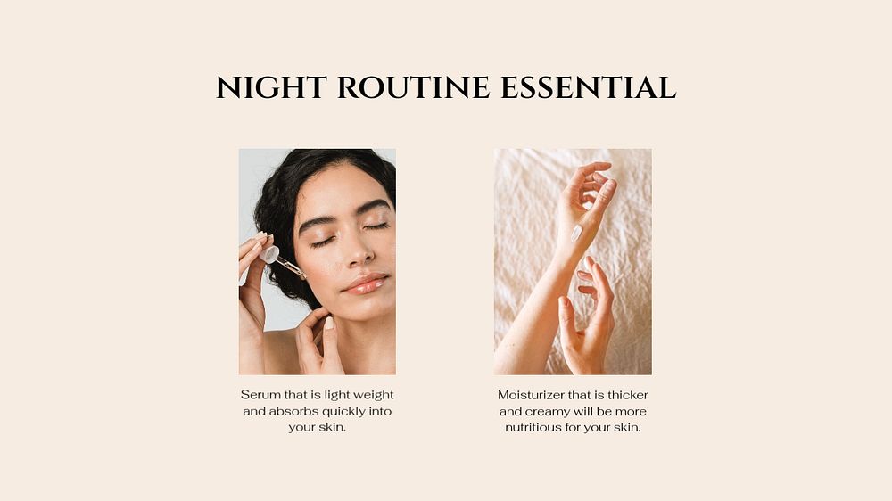 Skincare routine blog banner template, editable brown design