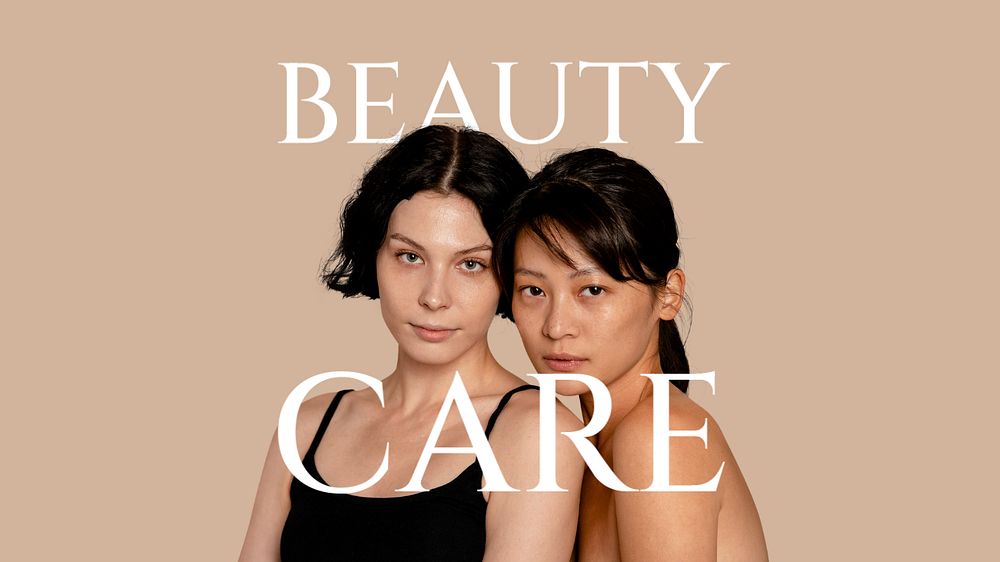 Beauty care blog banner template, editable brown design