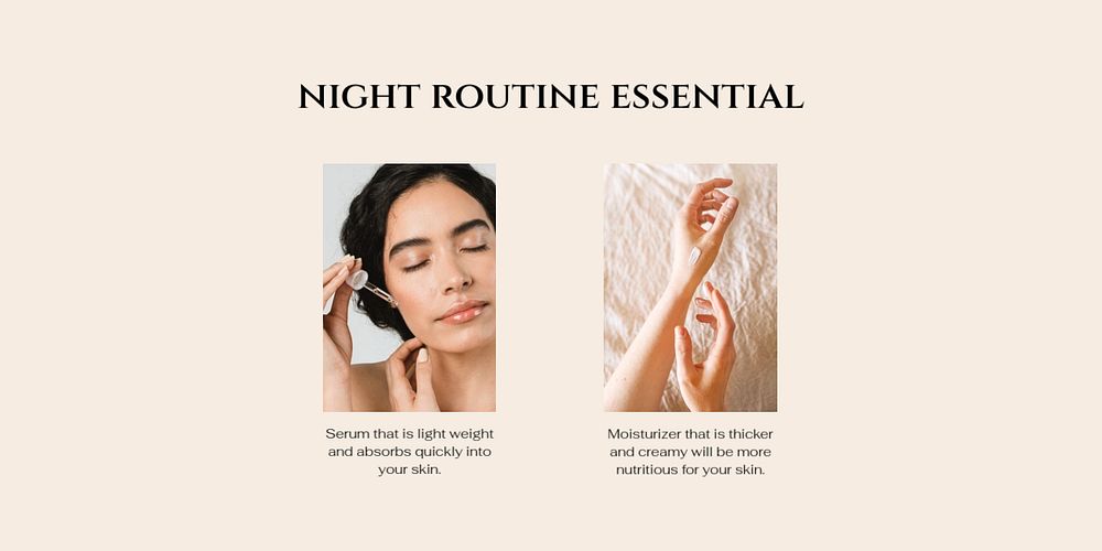 Skincare routine Twitter ad template, editable brown design