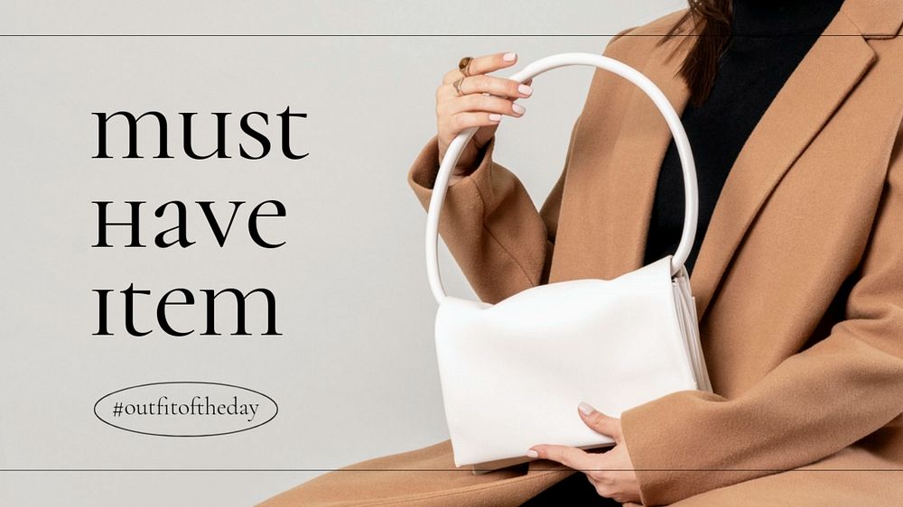 Women's fashion blog banner template, editable brown design