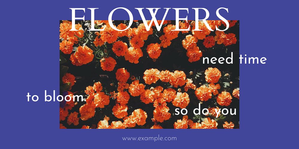 Flowers quote twitter ad template, editable design